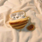 Milk flavor fun silicone 3D cow horn bread  Earphone Case