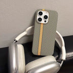 Minimalist Color-Block Carbon Fiber Pattern Phone Case