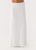 Jenna Crinkle Maxi Skirt - White