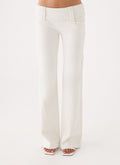 Lina Low Rise Jeans - White