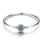 Blue Evil Eye Bangle Demon Eye Charm Bracelet Clear CZ Luxury